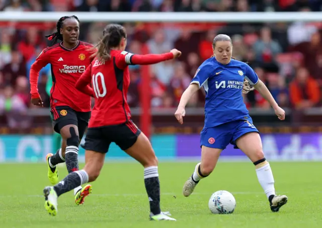 Kirby dribbles in midfield