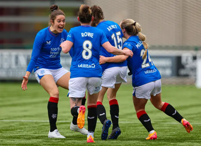 Rangers players celebrate