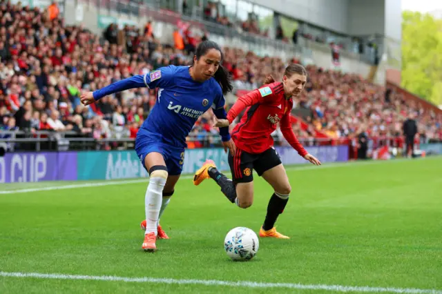 Ramirez runs down the wing after going past Blundell