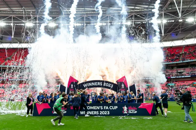Chelsea lift Women's FA Cup trophy