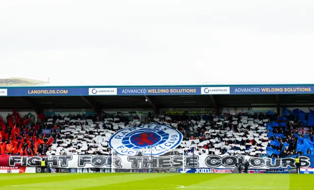 Rangers' travelling fans deliver a message to their players