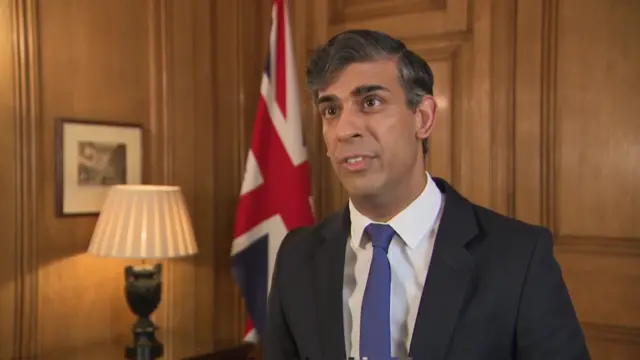 Prime Minister Rishi Sunak speaks inside a cabinet room