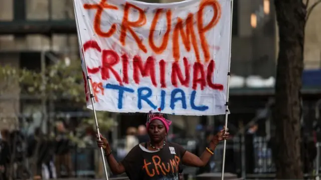 An anti-Trump protester