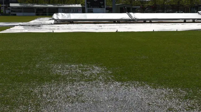 Outfield saturated at Grace Road