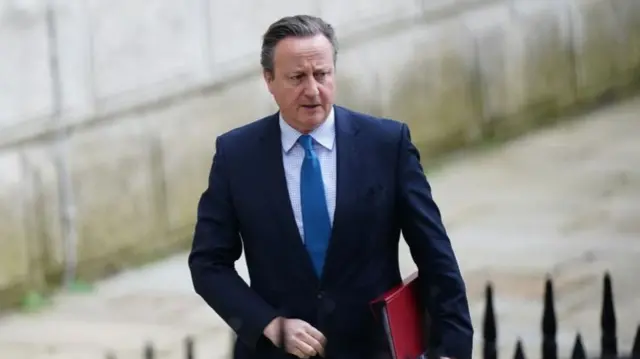 Foreign Secretary Lord David Cameron walking