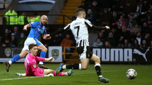 Paddy Madden scores for Stockport County against Notts County