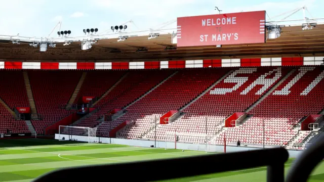 A general view inside St Mary's ahead of the game