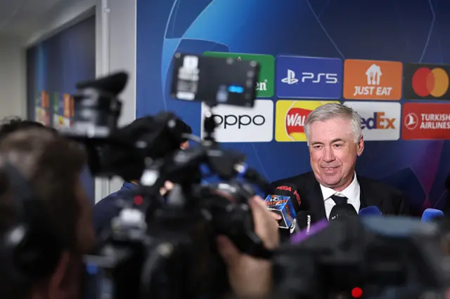 Carlo Ancelotti, Head Coach of Real Madrid, speaks to the media