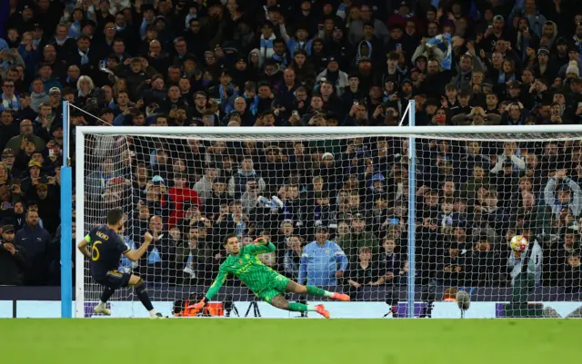 Nacho scores a penalty