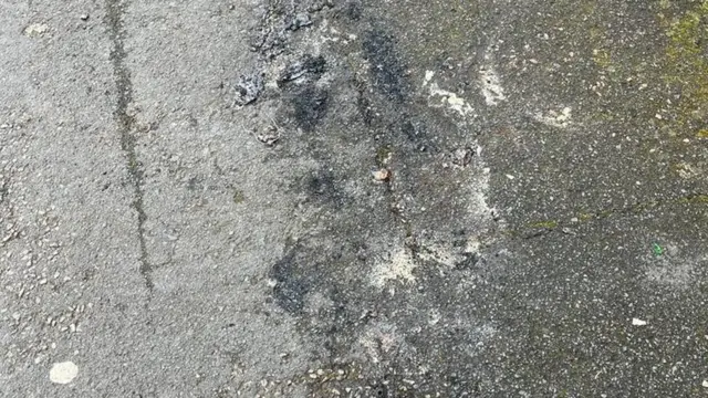 Scorched pavement