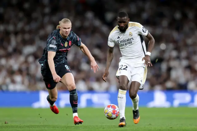 Erling Haaland and Antonio Rudiger