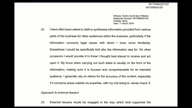 Rodric Williams' witness statement