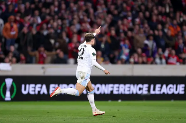 Matty Cash of Aston Villa celebrates