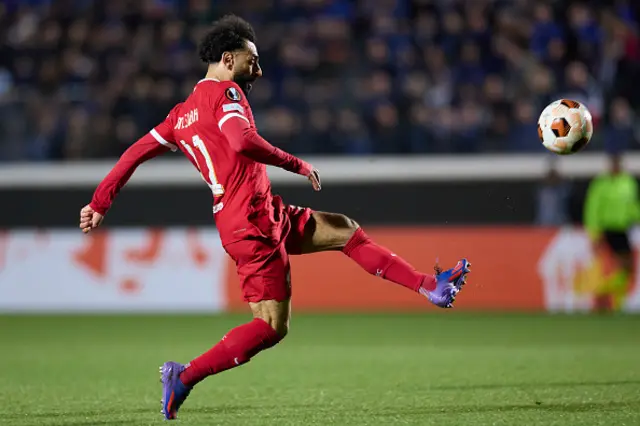 Mohamed Salah of Liverpool FC shoots the ball