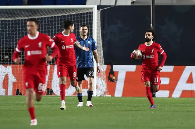 Mohamed Salah of Liverpool celebrates scoring