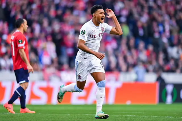 Ollie Watkins of Aston Villa reacts