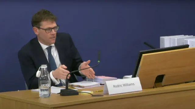 Williams giving evidence to the inquiry on Thursday