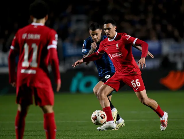 Trent Alexander-Arnold of Liverpool on the ball