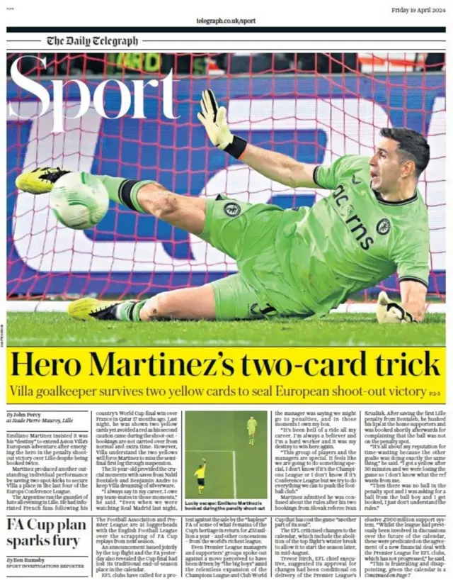 Daily Telegraph sports section