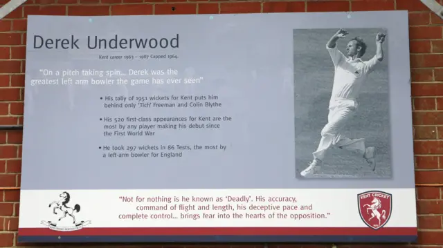 Derek Underwood sign at Canterbury