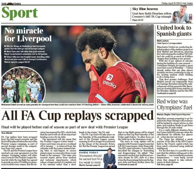 The Times back page