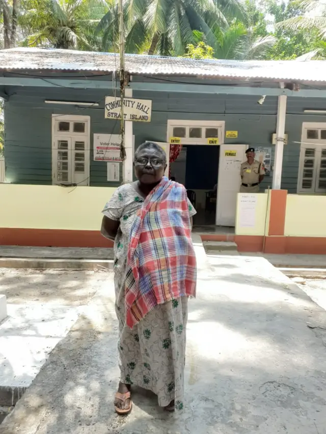 A woman from the Great Andamanese Tribe from Strait Island in South Andaman