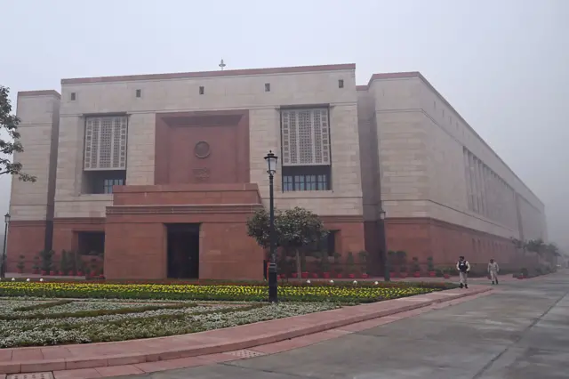 The new Parliament building in New Delhi, India, on Wednesday, Jan. 31, 2024.