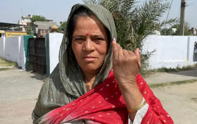 A resident of Muzaffarnagar, Ambraesh came early to cast her vote