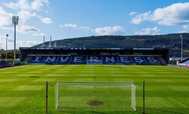 A General Stadium View during a cinch Championship match between Inverness Caledonian Thistle and Raith Rovers at the Caledonian Stadium, on April 19, 2024, in Inverness, Scotland.