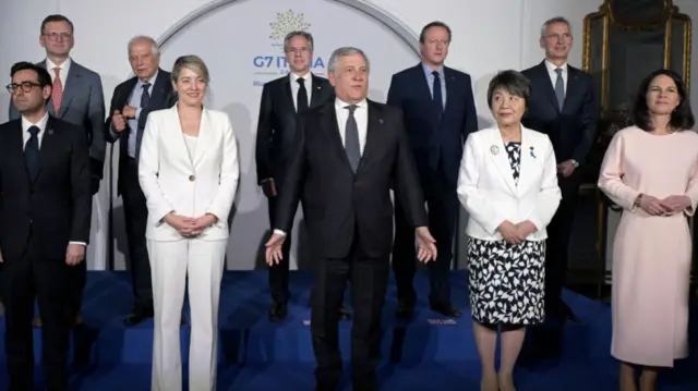 G7 leaders meeting in Capri, Italy, on the second day of their three-day meeting