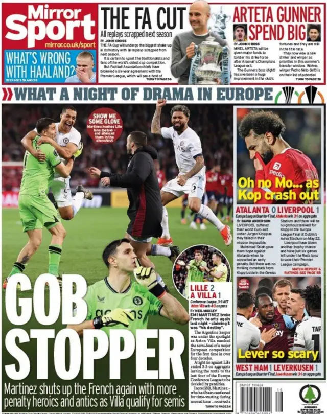 Daily Mirror back page