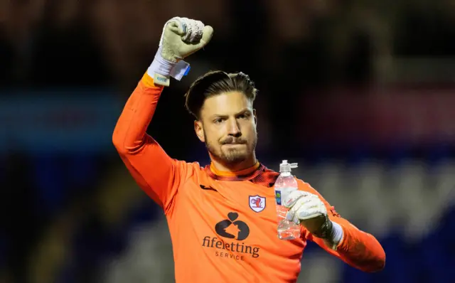 Raith's Kevin Dabrowski after a cinch Championship match between Inverness Caledonian Thistle and Raith Rovers at the Caledonian Stadium, on April 19, 2024, in Inverness, Scotland.