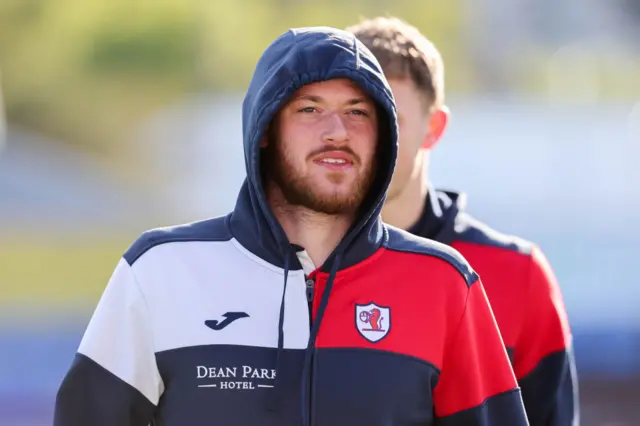 Raith's Zak Rudden arrives before a cinch Championship match between Inverness Caledonian Thistle and Raith Rovers at the Caledonian Stadium, on April 19, 2024, in Inverness, Scotland.