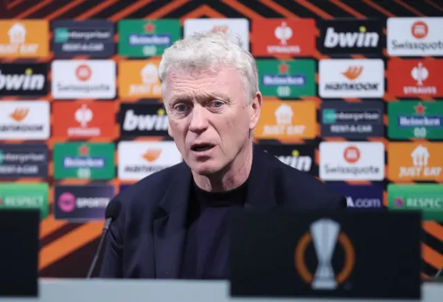 West Ham boss David Moyes speaking at a press conference