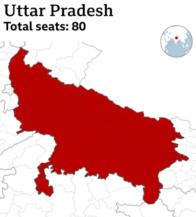 A map of Uttar Pradesh