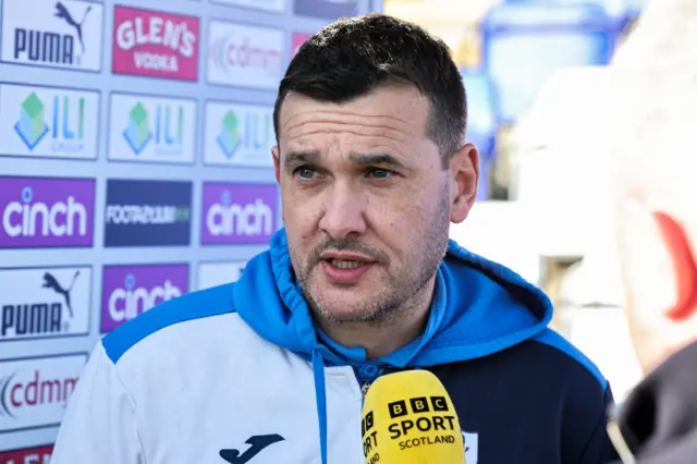 Raith manager Ian Murray speaks to the media before a cinch Championship match between Inverness Caledonian Thistle and Raith Rovers at the Caledonian Stadium, on April 19, 2024, in Inverness, Scotland.