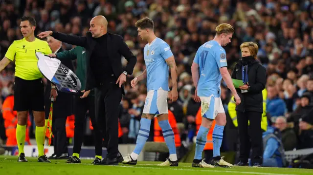 Manchester City's Kevin de Bruyne comes off against Real Madrid
