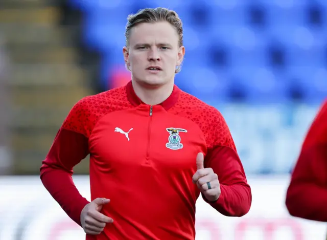 Inverness' Alex Samuel warming up before a cinch Championship match between Inverness Caledonian Thistle and Raith Rovers at the Caledonian Stadium, on April 19, 2024, in Inverness, Scotland.