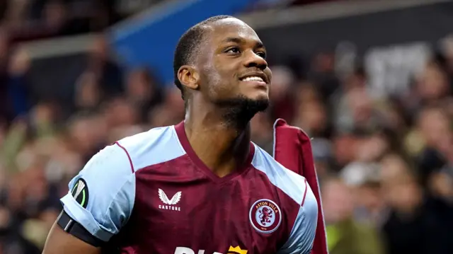 Jhon Duran celebrates scoring for Aston Villa