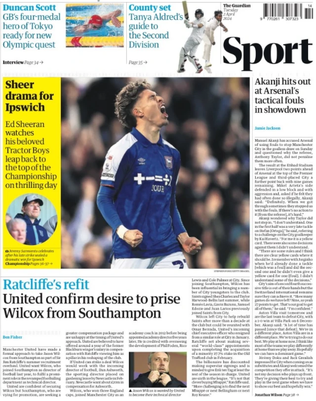 Guardian back page