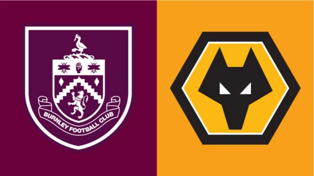 Burnley badge and Wolves badge