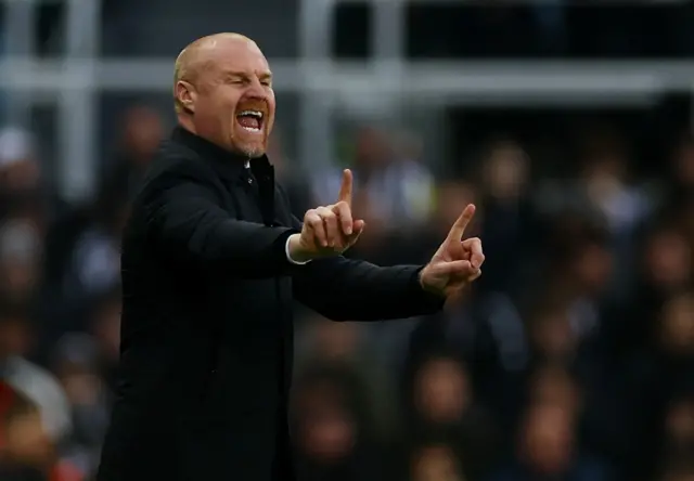 Dyche directs his side from the touchline