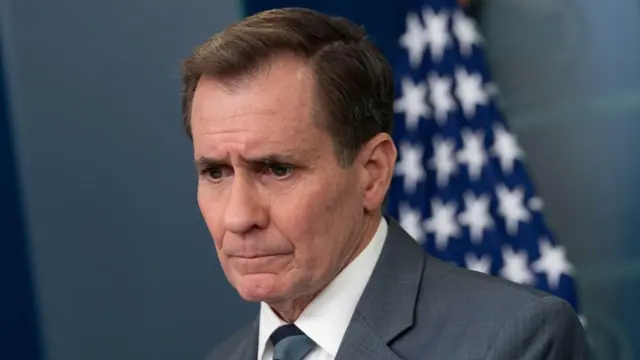 White House national security communications adviser John Kirby participates in the daily briefing at the White House in Washington, DC, USA, 25 March 2024.