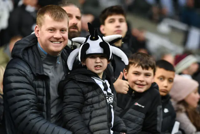 Newcastgle fans smile for the camera