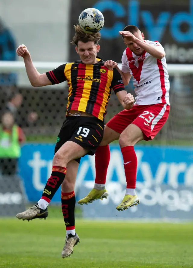 Partick Thistle's Luke McBeth and Airdrieonians' Gabby McGill