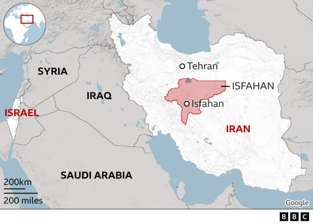 A map of Iran and Iraq