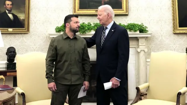 Ukraine's President Zelensky and US President Biden at the White House in September last year