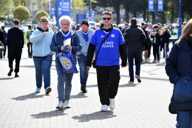 Fans heading to the King Power Stadium