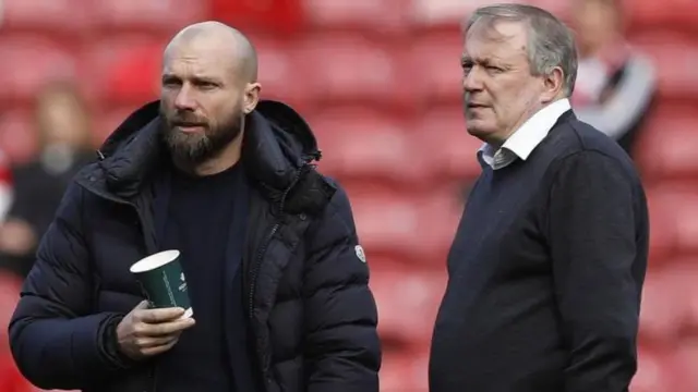 Neil Dewsnip (right) has been in temporary charge at Home Park since Ian Foster (left) was sacked at the start of this month