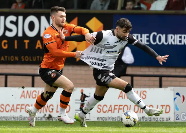 Dundee United's Glenn Middleton and Ayr United's Nick McAllister